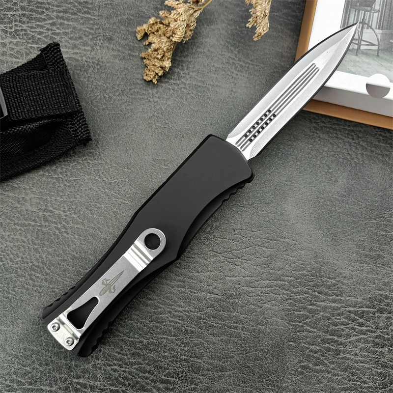 Survival rescue tool knife high hardness 440C blade camping hunting zinc alloy handle convenient folding knife with nylon cover