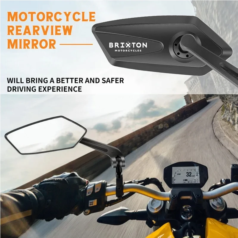 

Universal Durable Motorcycle Rearview Mirrors For BRIXTON Cromwell 125 250 Crossfire 500 Accessories Budget-friendly Foldable