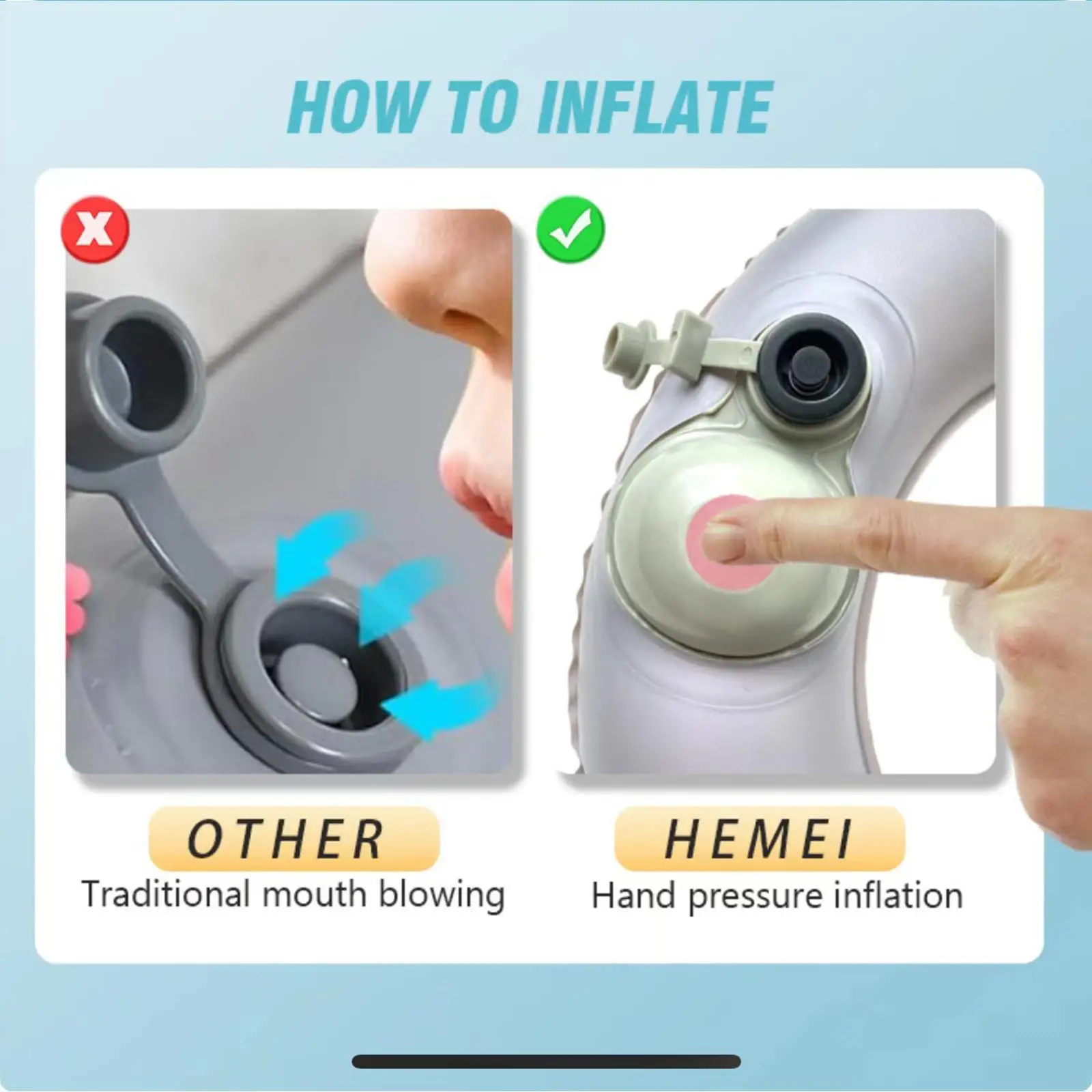 Air Inflation Raised Toilet Seat Cushion Comfortable Support PVC Material Waterproof Universal Fit for Bathroom Elderly Seniors - view 6