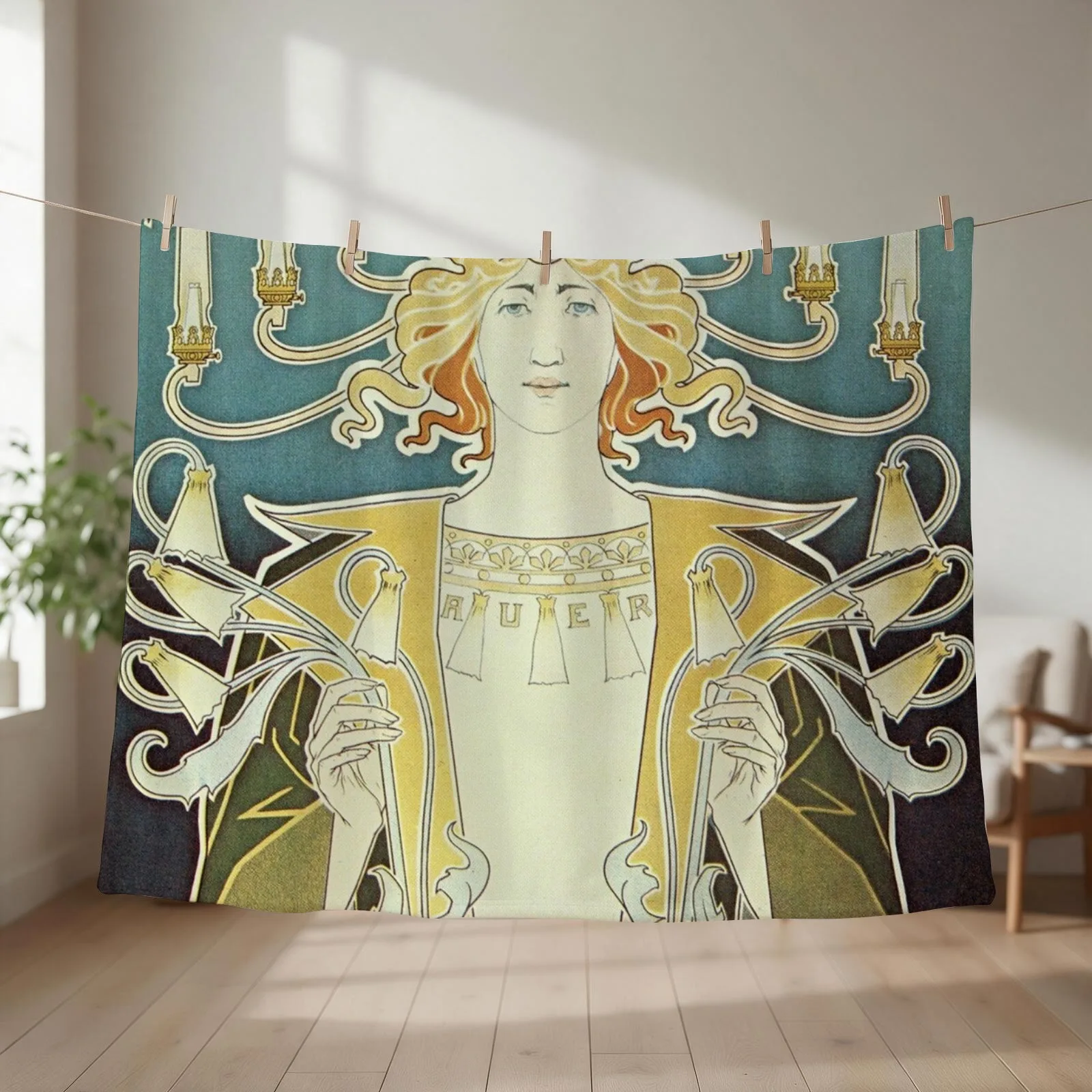 Bec Auer by Henri Privat Livemont - Vintage Art Throw Blanket couch cozy soft plush fuzzy picnic outdoor blanket