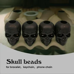 20pcs Acrylic Halloween Skull beads 4.8mm large hole black and white dispersion beads make DIY bracelet accessories