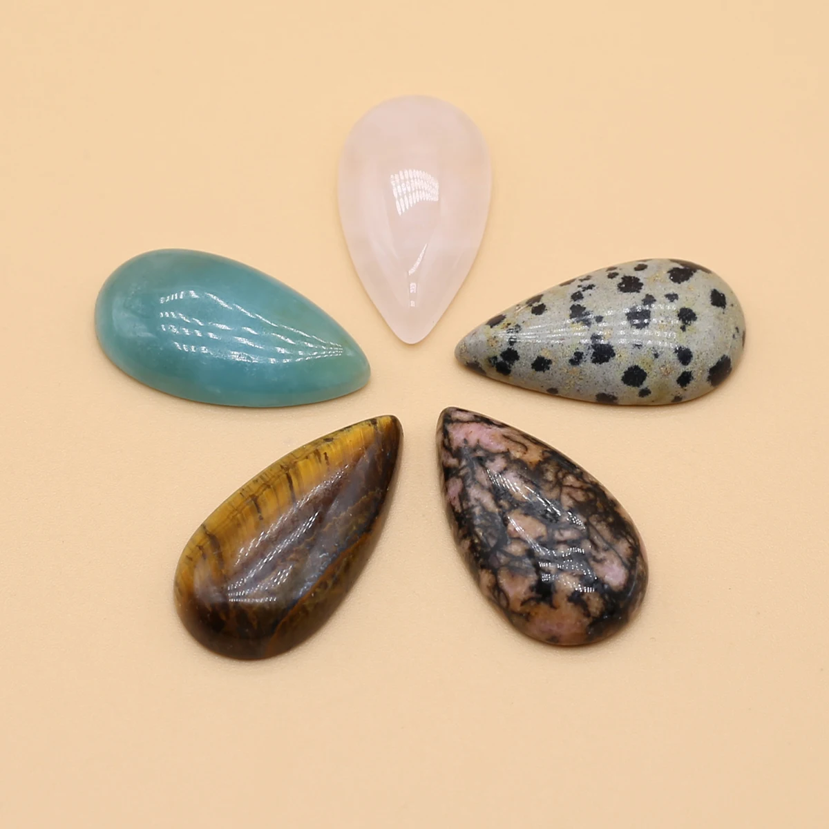 10PCS/bag Natural Semi precious Stone Droplet Shaped Cabochon Beads Jewelry Making DIY Necklace Ring Earring Accessories Gift