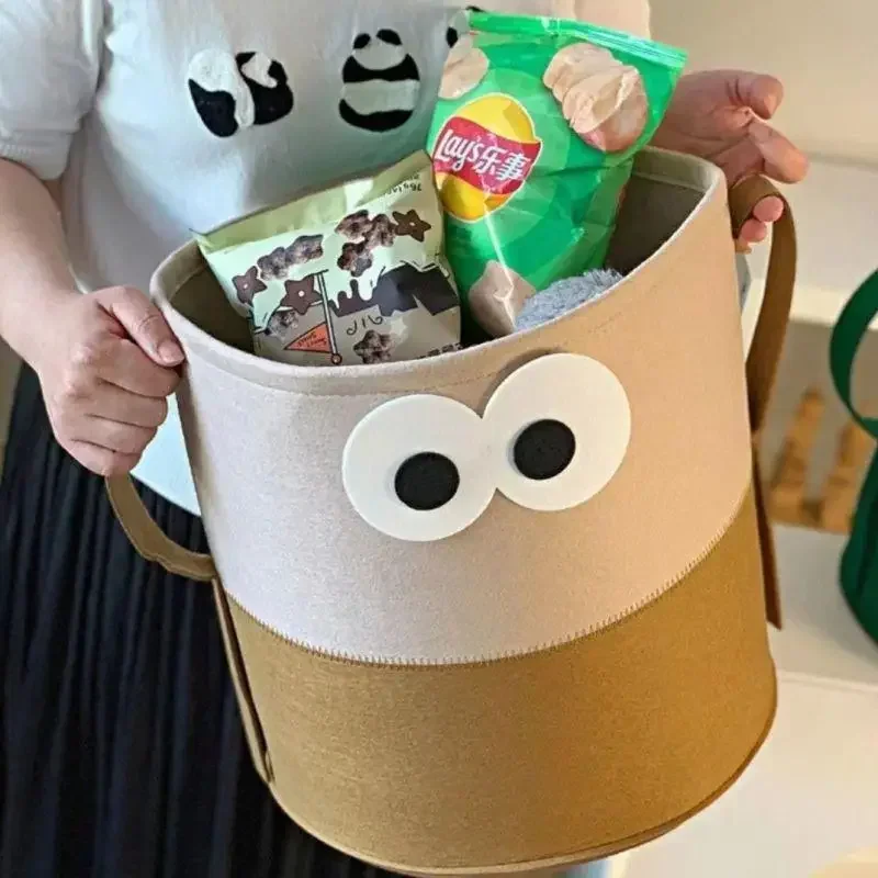 1/2/3PCS Felt Toy Storage Basket Portable Clothes Storage Basket Large Capacity Collapsible Organizer Dirty Clothes Basket