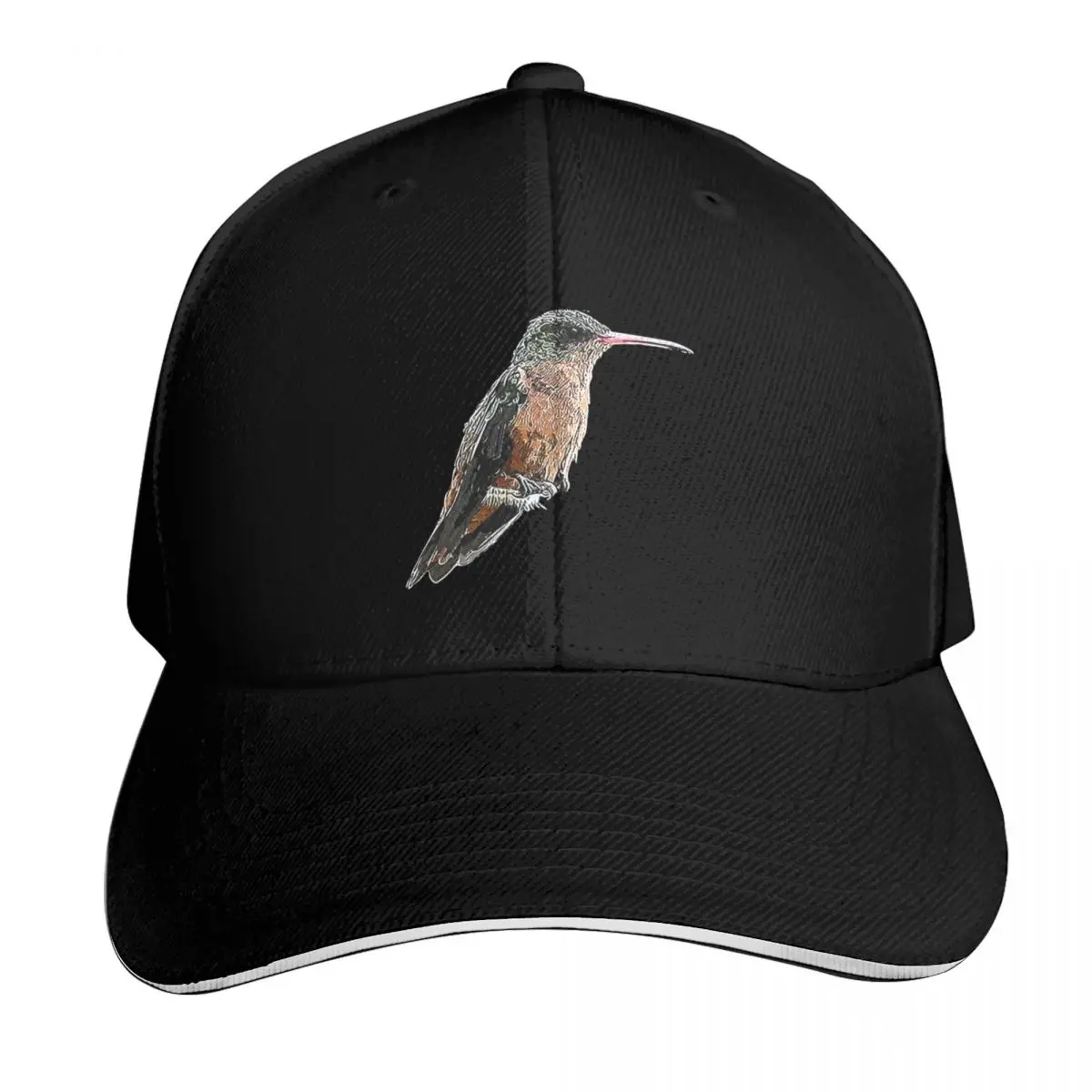 A Cinnamon Hummingbird White Alternate Design Painting Print Baseball Cap Luxury Hat New Hat Vintage Boy Child Women's