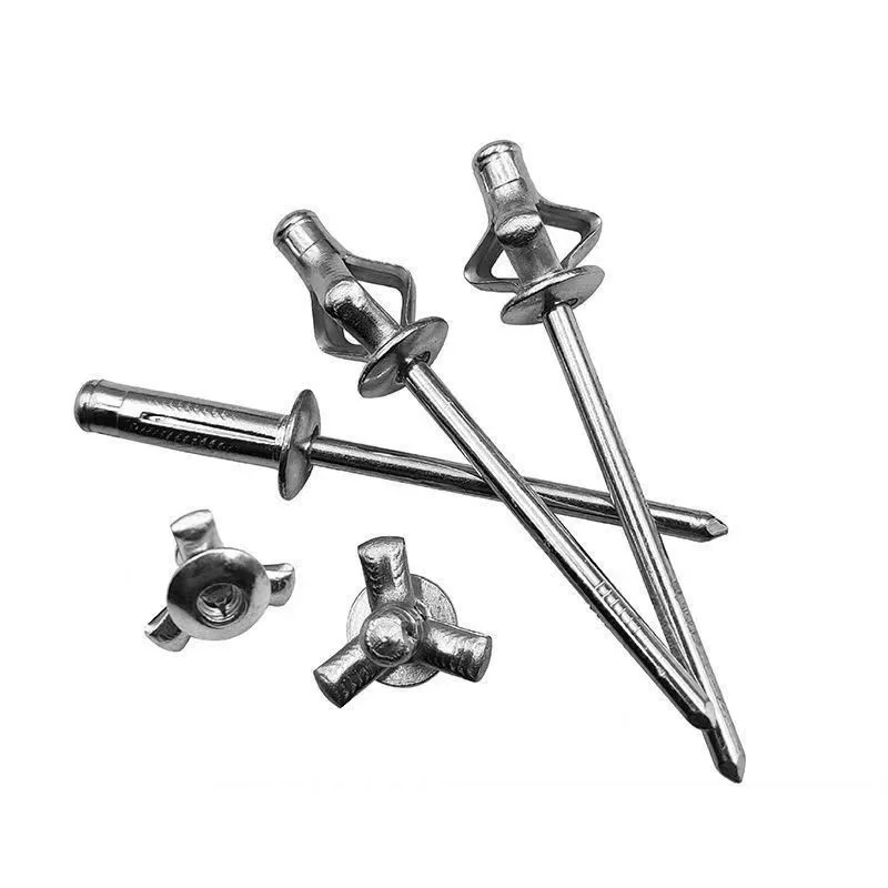 50pcs Aluminium Large Flange Head Blind Rivets Pull Silver Decoration Pop Nail Rivet Fasteners Hardware 3.2mm 4.0mm 4.8mm