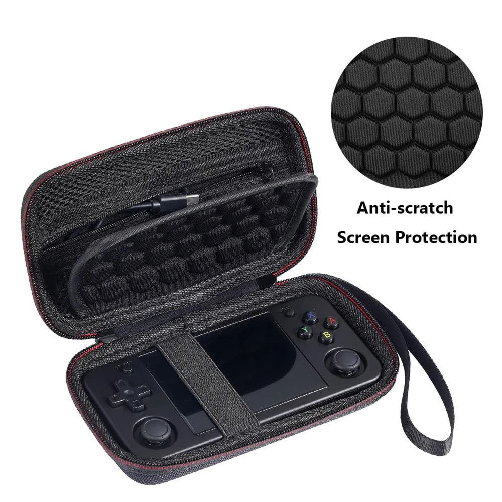 Carrying Case for RG35XX HRG353M Retro Handheld Game Console Travel Storage Holder With Mesh Bag Hand Strap For SD Card