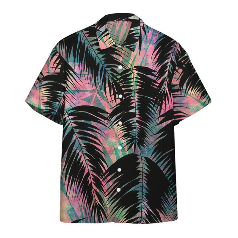 Camisa hawaiana con estampado 3d para hombre, blusa informal de manga corta con solapa, ropa de calle masculina