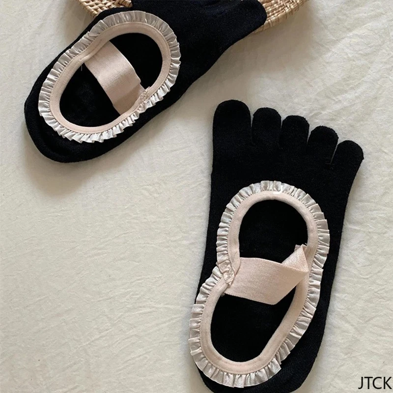 

Women's Socks Lace Sweet Fashionable Breathable Anti Slip Exercise Yoga Toe Socks Pilates Non Slip Cotton Ankle Socks For Girl