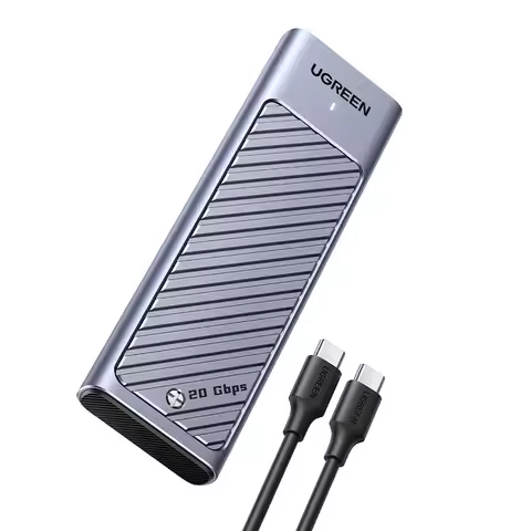 UGREEN M2 SSD Case M.2 NVMe SATA SSD Enclosure Adapter 20Gbps USB 3.2 Gen2 USB C External Enclosure Supports M and B&M Keys