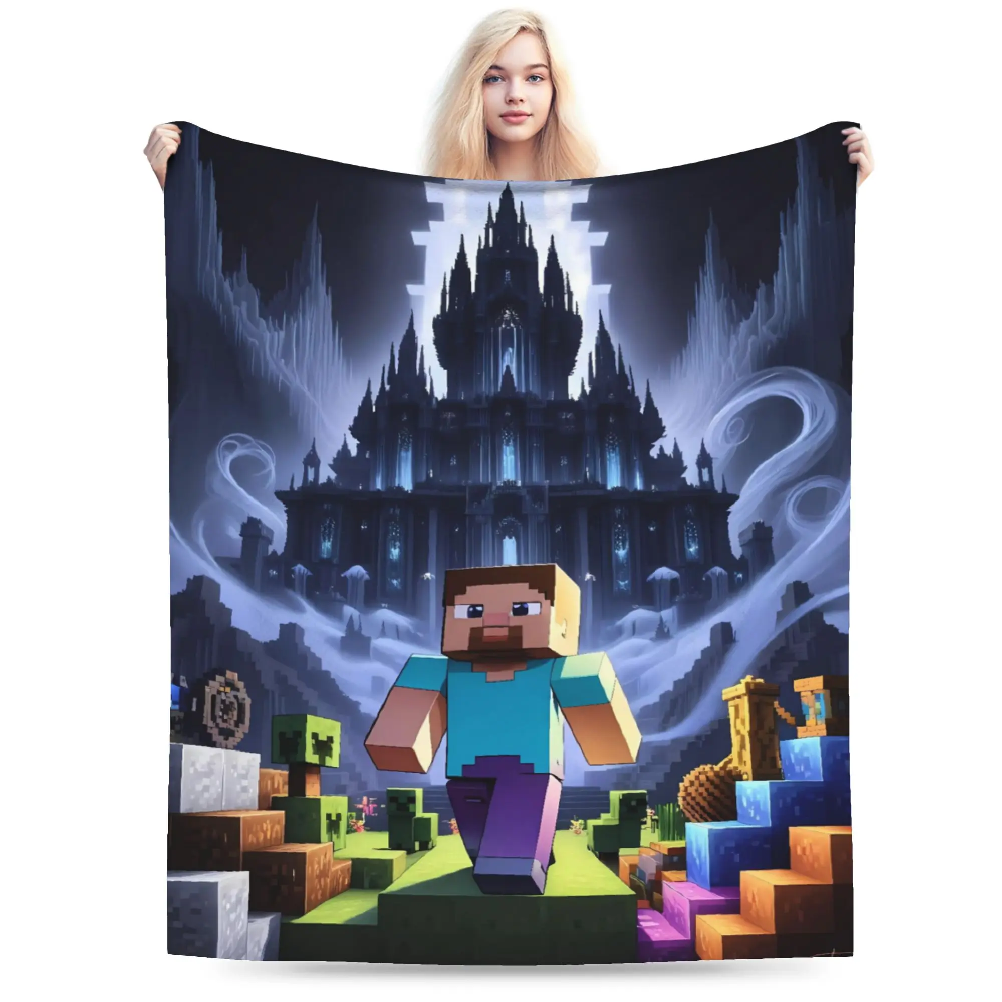 Game M-Minecrafts Super Warm Blanket  Decorative Plush Throw Blanket Comfortable Couch Bed Flannel Bedspread Sofa Bed Cover