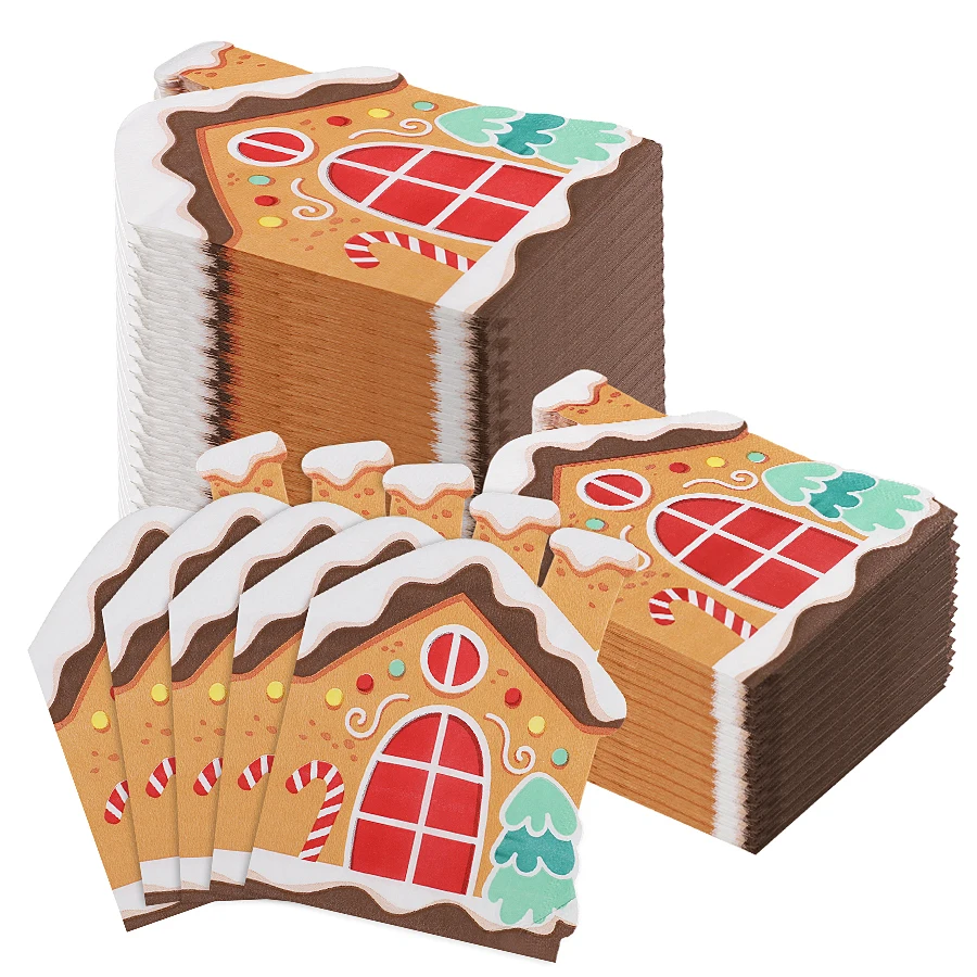 16/32Pcs Merry Christmas House Napkins Disposable Dinner Napkins For Christmas Party New Year Home Decor