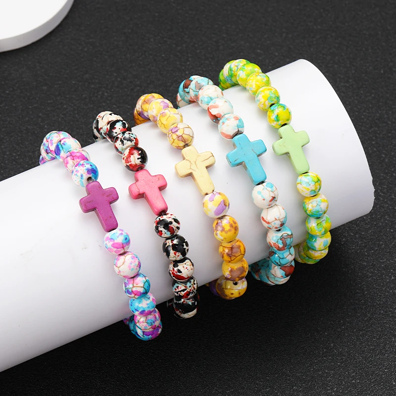 

Молитвенные мужские бусины из натурального камня, деревянные четки, браслеты с крестом, оникс, браслет для медитации, женские украшения для йоги, Homme Pulsera