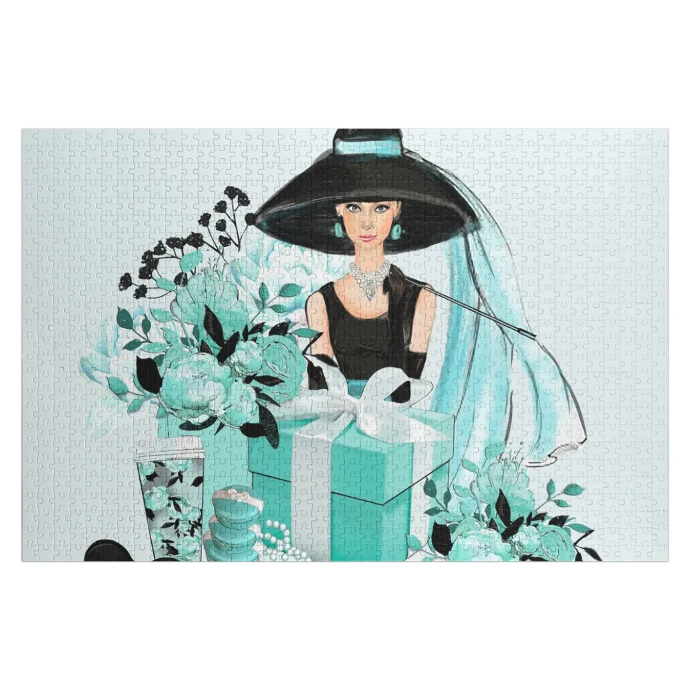 Audrey Hepburn Mint Blue Accessories Jigsaw Puzzle Personalized For Kids Personalized Kids Gifts Baby Toy Scale Motors Puzzle