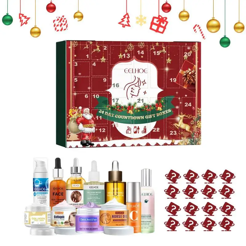 

Makeup Advent Calendar Christmas Makeup Set 24pcs Creative Beauty Care Box Gift Set Funny Surprise Makeup Calendar For Holiday