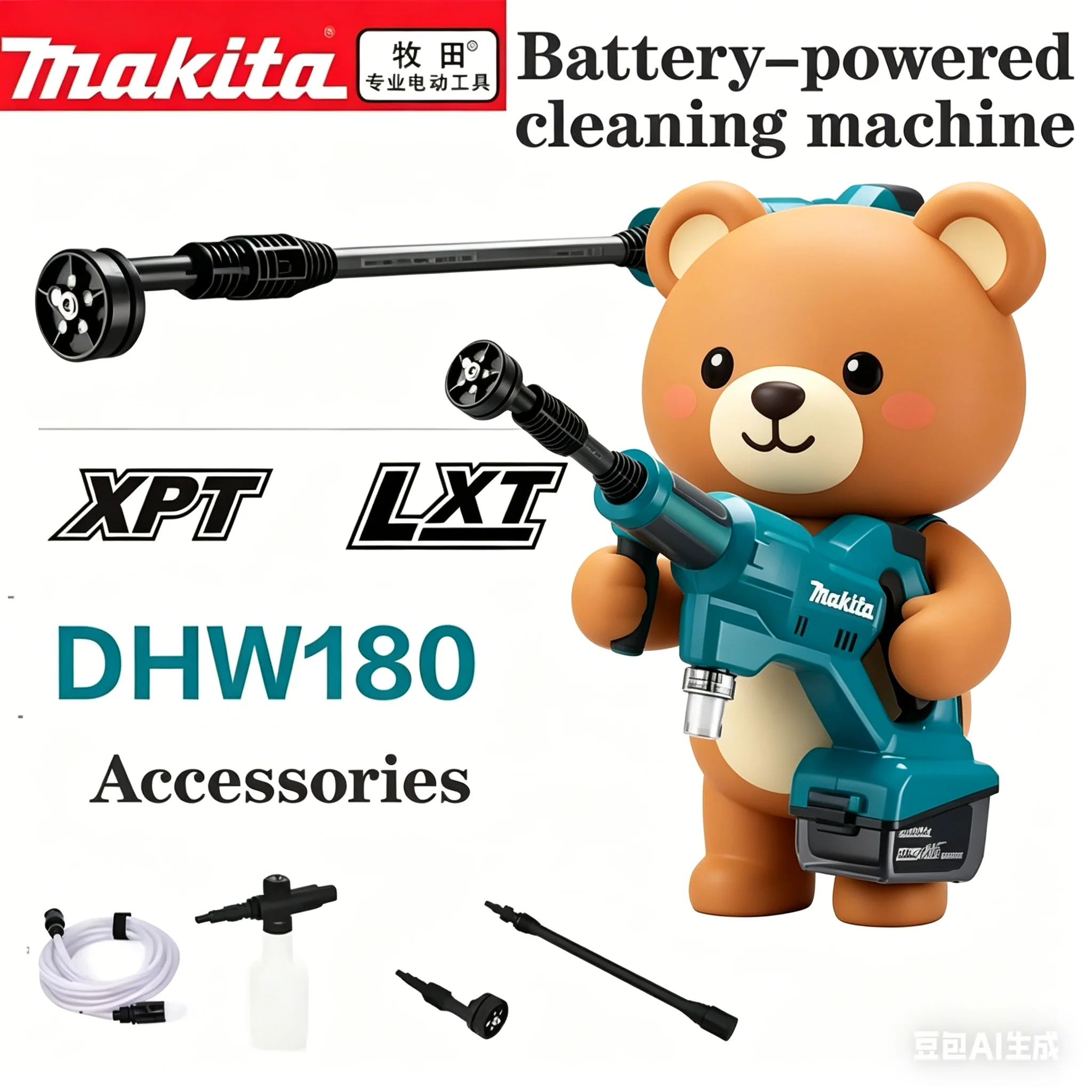 

Makita Battery 18V High Pressure Cleaning Washer Portable Car Wash Gun Outdoor Use 5 Spraying Patterns