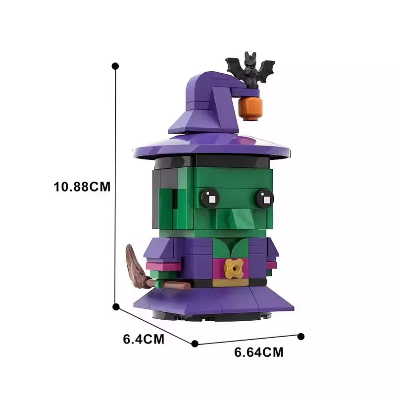 Bricklink MOC Figures Halloween Wreath Witch Vampire Pumpkin head Bricks Doll Sets Building Blocks Kid Toys Christmas Gift image 3