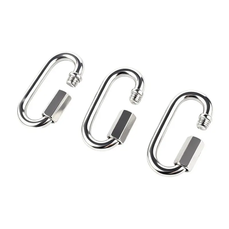 [NEW!A93G】 Stainless Steel 3 Inch Chain Quick Links-6 Pack M8 304 Stainless Steel Connectors