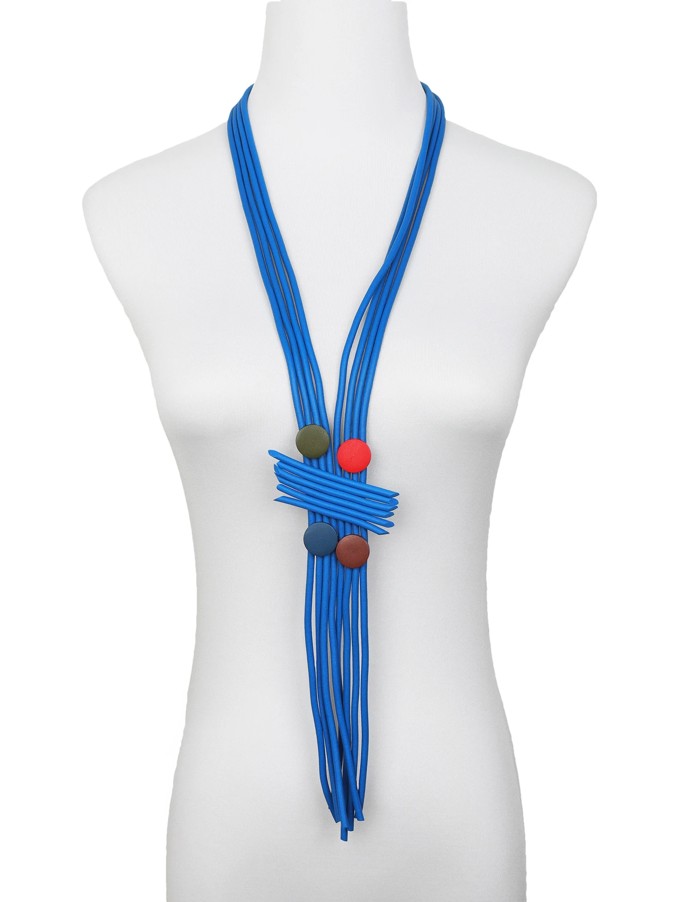 UKEBAY Neue Lange Quasten-Halsketten für Damen, Designer Handgefertigte Luxus-Anhänger-Halskette, Gummi-Schmuck, Holz-Accessoires Halsketten – Detail 10