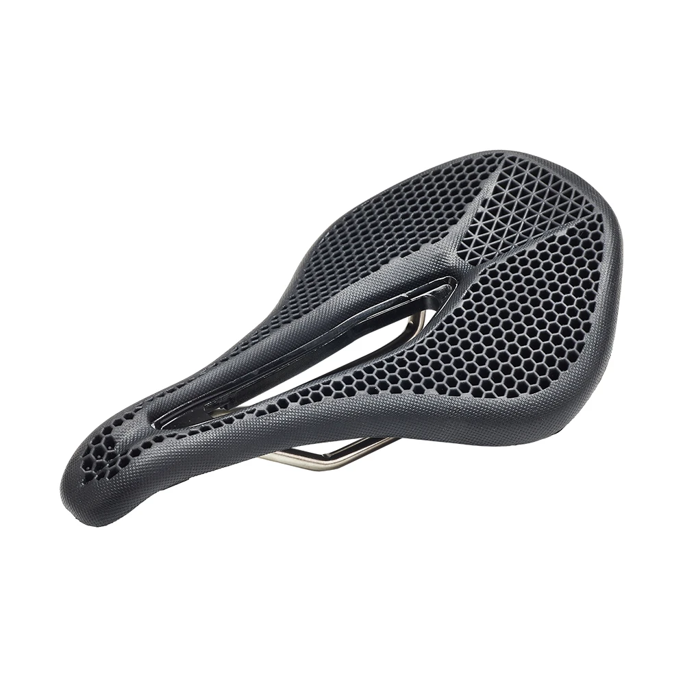 RPANTAHI Carbon Fiber 3D Printed Cycling Saddle Ultralight Hollow Ventilate Comfortable MTB Mountain Road Bike Seat Parts