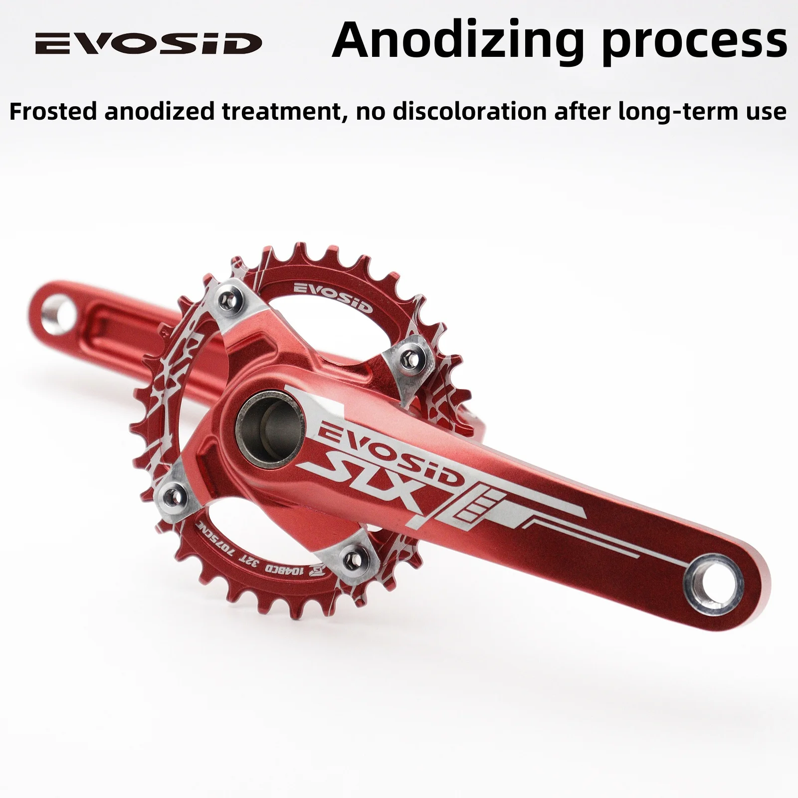 EVOSID MTB Bike Crank 104BCD Wide Narrow Chainring 32/34/36/38T Crown Mountain Bicycle Hollow Integrated Crankset Sprocket Crank