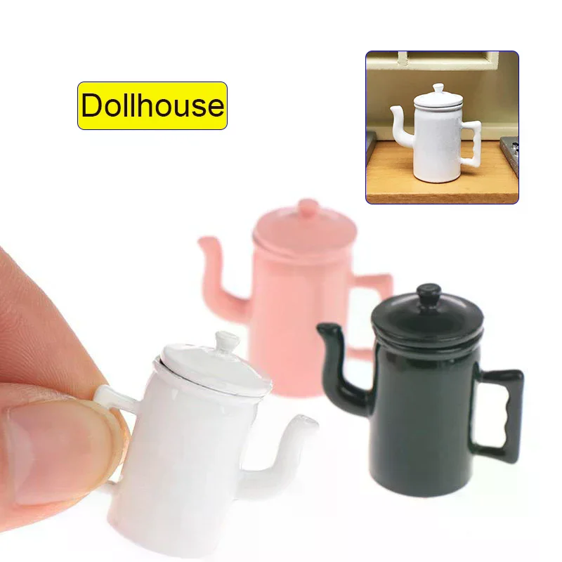 1:12 Leuke Poppenhuisminiaturen Ketel Met Deksel Modellen Keuken Accessoires Voor Poppenhuis Decor Kids Fantasiespel Speelgoed DIY Geschenken