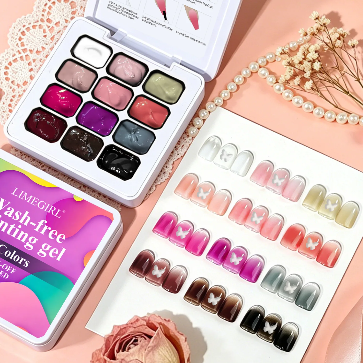 12/24 Colors Set Pat Painting Gel Polish 4 In 1 Solid Gradient Blush Stamping DIY French Manicure UV LED Gel Varnishes Nail Art