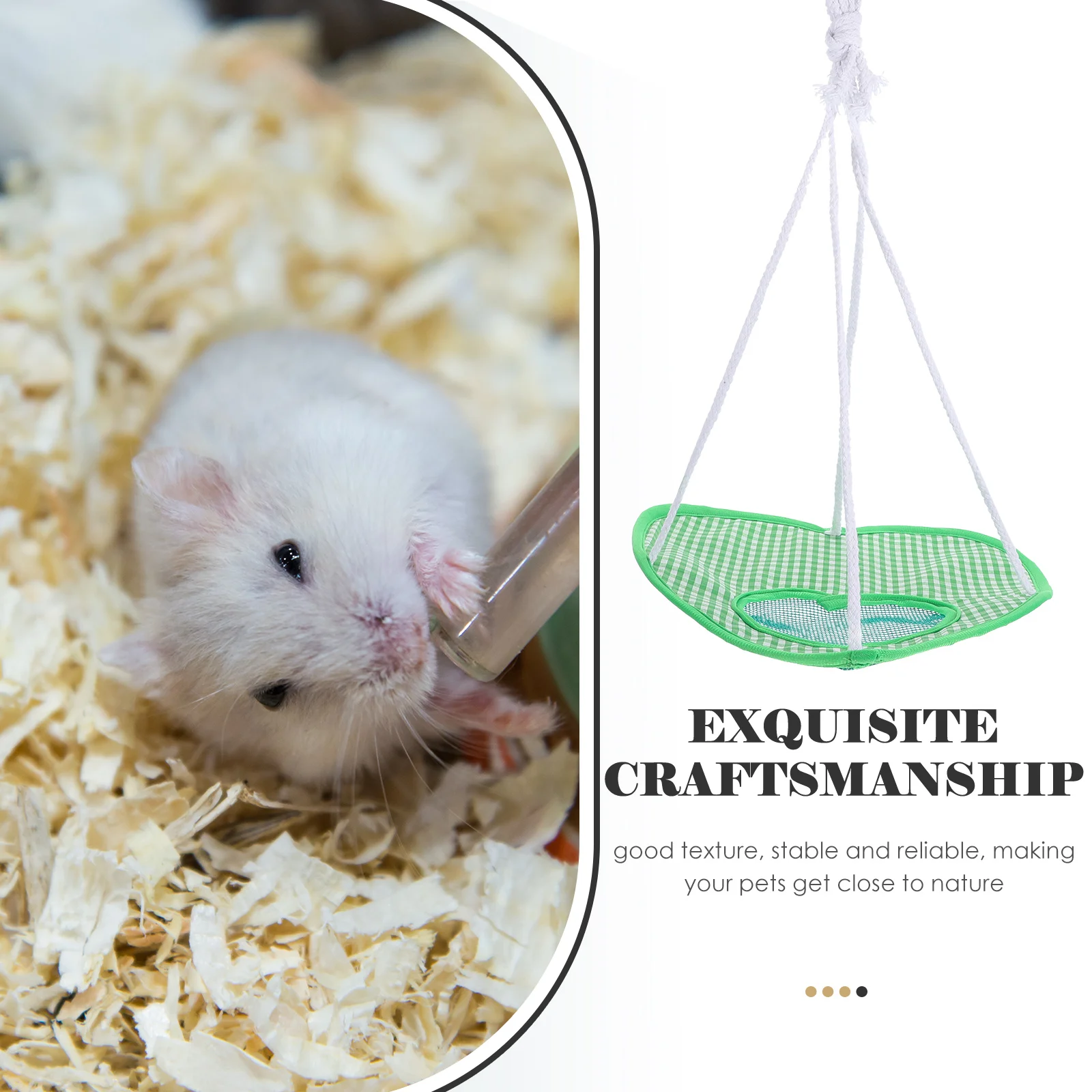 

s Green Sturdy Rat Swing Bed Reptile Hammock Small Animal Hammock Accessories Hamster Hideout Cage Pet Supplies