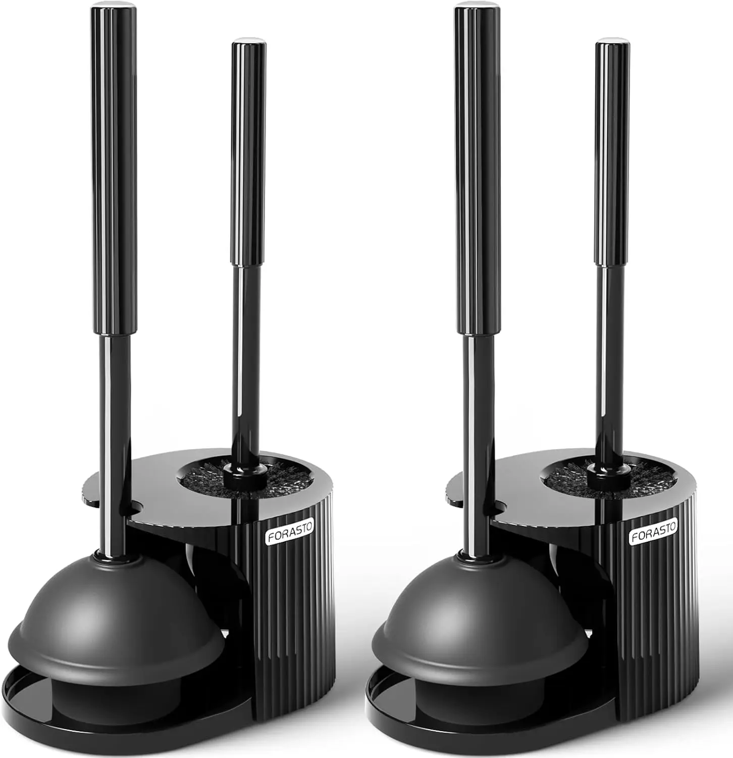 

2Pack 2 in 1 Toilet Brush and Plunger Set, Extended Handle Plunger,Toilet Bowl Brush Plunger Set