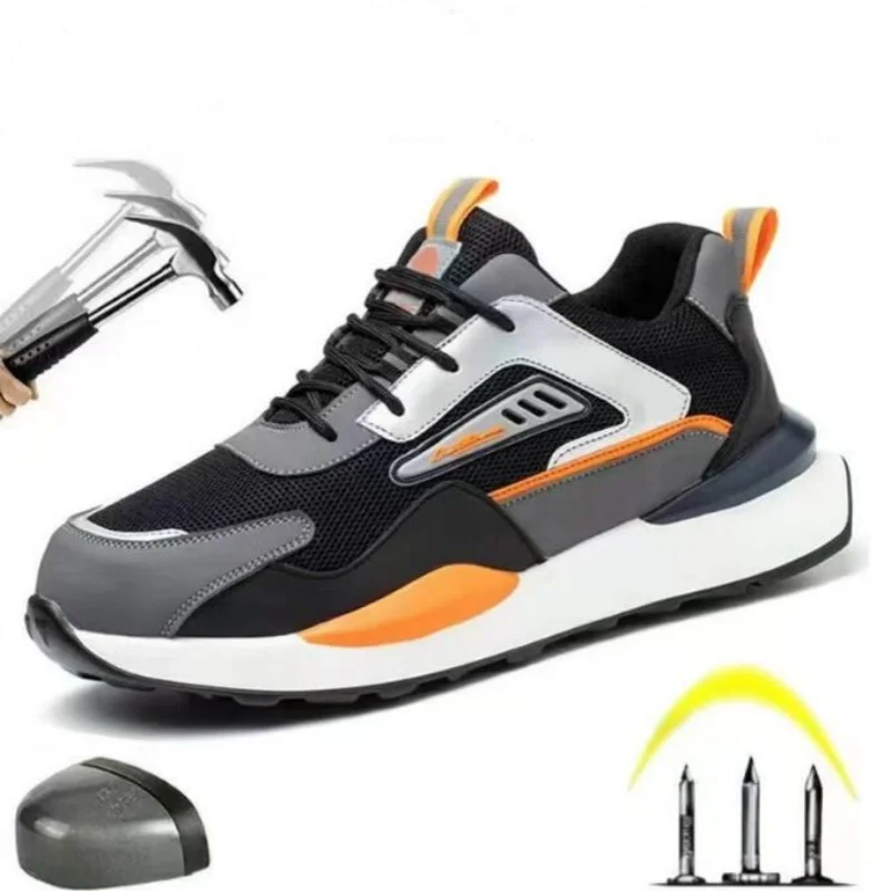 

High Quality Indestructible Safety Shoes Men Work Sneakers Light Security Boots Men Puncture-Proof work Boots Steel Toe Shoes