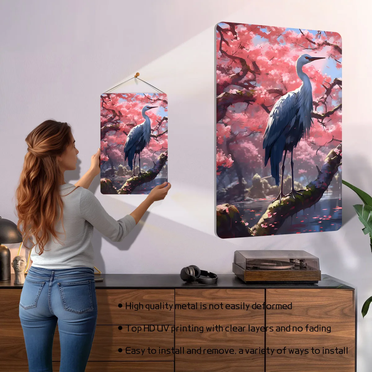 سيرين ساكورا كرين تسجيل الطباعة المعادن المشارك القهوة بار اكسسوارات للمنزل ديكور مخصص معدن القصدير علامات لديكور الحائط #2