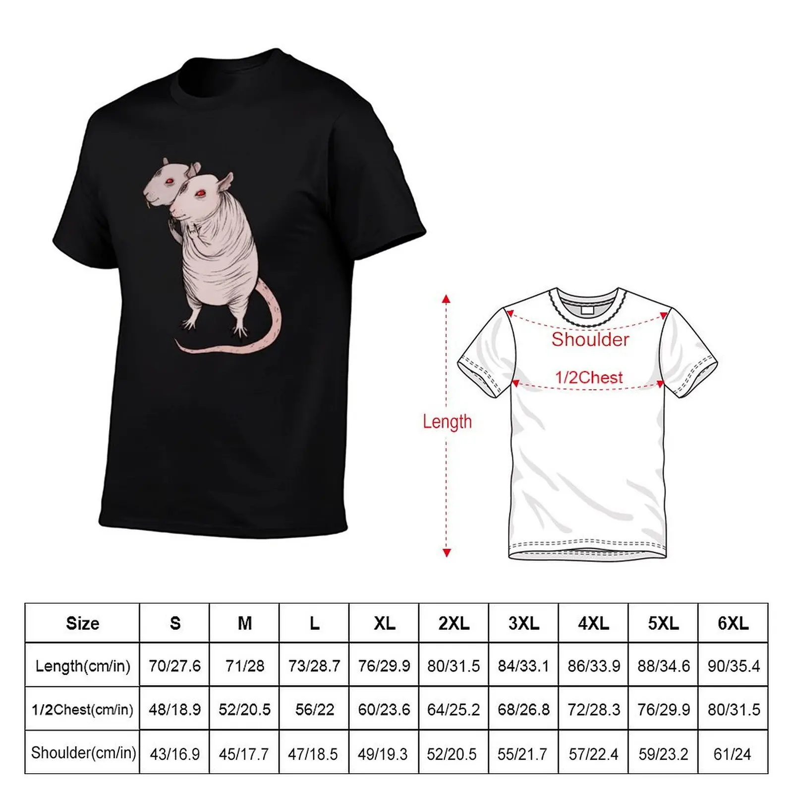 Two Headed Rat T-Shirt Plus Size Gym Sports T-Shirt
