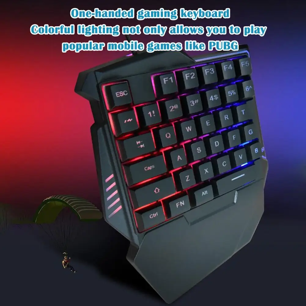 

Gamwing G7 Silent Wired One-handed Gaming Keyboard Colorful RGB Backlight Custom Macro Suspension Wrist Rest Ergonomic Design