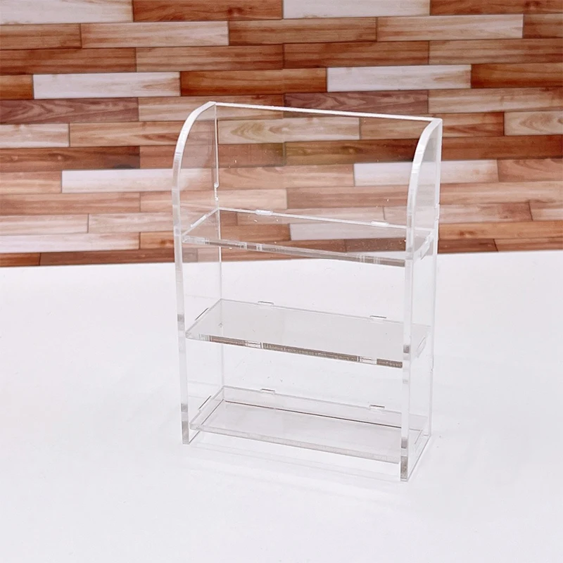 1:12 Dollhouse Transparent Acrylic Display Rack Storage Rack Model Dollhouse Mini Furniture Decoration Micro Scene Photo Props