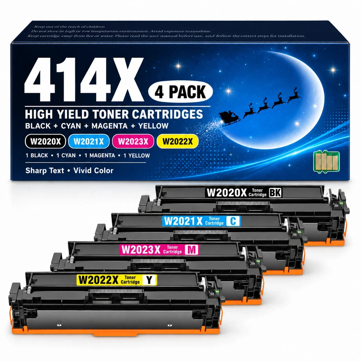 414X Toner Cartridges 4 Pack with Chip High Yield for 414X MFP M454dn M479dw