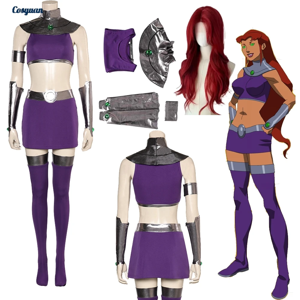 

Princess Koriand'r Cosplay Clothes RolePlay Adult Women Cartoon Teen Cosplay Titan Starfire Costume Fantasy Fancy Skirt Up Party