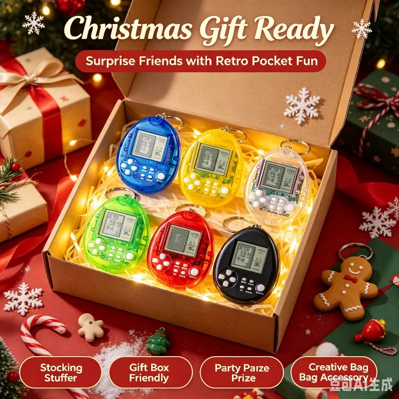 New Mini Handheld Game Console Keychain Tetris Electronic Game Console Handheld Creative Toy