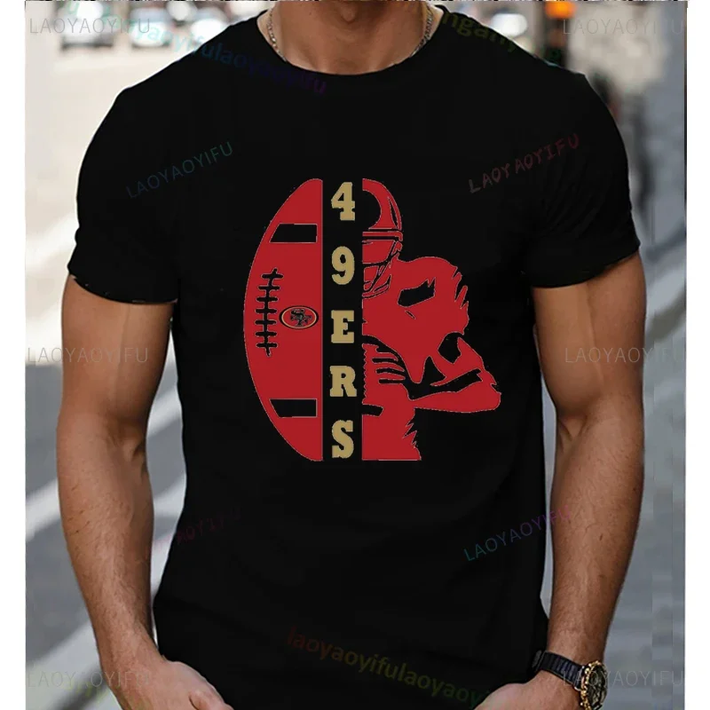 New 2025 -San-Francisco-49ers- American Football Graphic Pattern Short Sleeves T-shirt 100% Cotton Men Women Clothing Tee Shirts