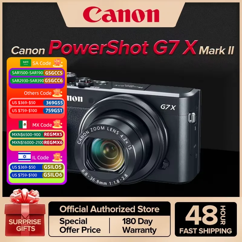 Canon PowerShot G7X Mark II Portable Small Card Digital Camera 4K Video Optical Anti Shake Vlog Outdoor Live Streaming G7X2