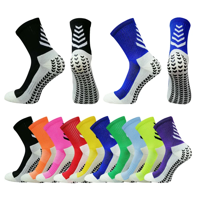 Anti Slip Soccer Socks Adults Extra Size Sports Towel Bottom Elasticity Football Shin Guards Leg Cover Sleeves Protection Gear