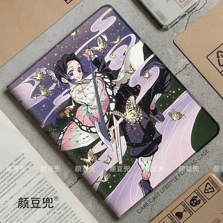 Kochou Shinobu Anime For Samsung Galaxy Tab A7 Lite 8.7 2021 Case S9 Plus Tri-fold stand Cover Galaxy Tab S6 Lite Tab S8 S7 Plus