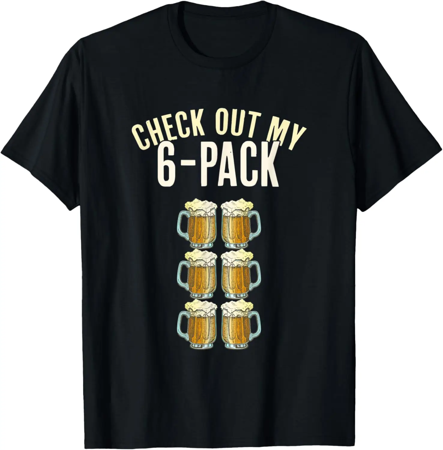 Bier Sixpack Check Out My 6er-Pack Glasbier-T-Shirt