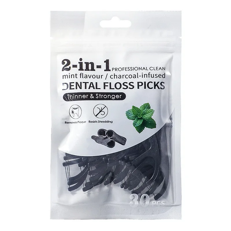 30/100 шт. портативная одноразовая пластиковая нить мятная бамбуковая угольная нить палочка высокого напряжения инструмент для ухода за полостью рта и межзубами