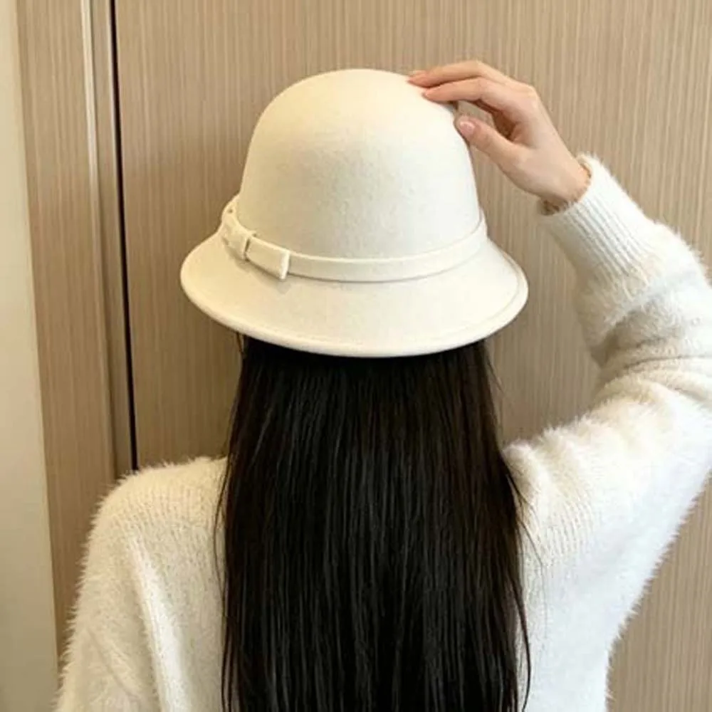 Koreanischer Wintermütze-Stil, warme Wollmütze, weicher Filzmütze, Retro-Klappmütze, einfarbig, schickes Design, Vintage-Fedora-Mütze, modische Damenmütze. – Detail 7