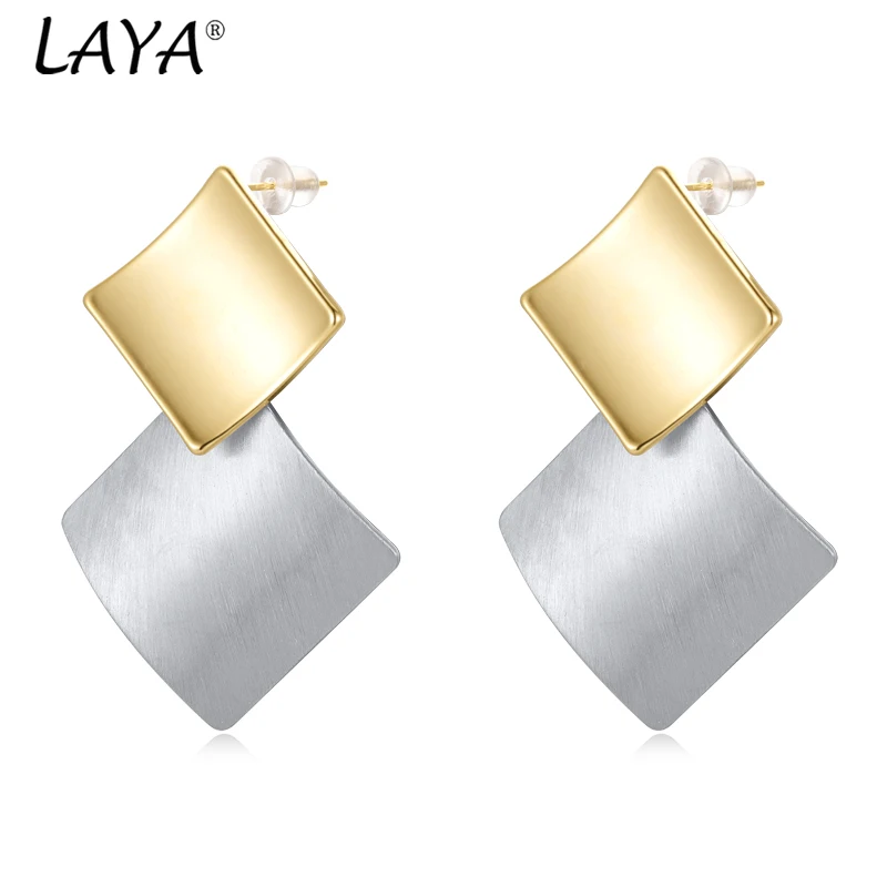 

Metal Block Earrings Women Simple Geometric Niche Design Unique Studs Advanced Sense 2024 New Explosive Fashion Earrings