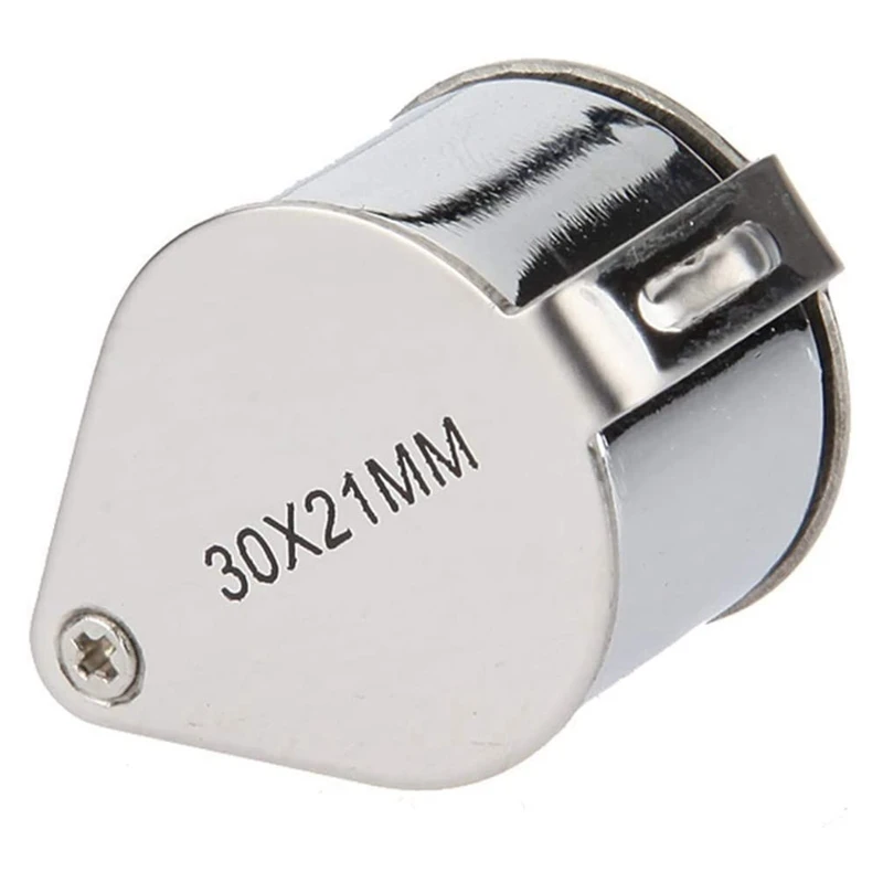 Mini 30 Times Handheld Magnifying Glass 30X21mm Full Metal Ring Magnifying Glass Jewelry Identification