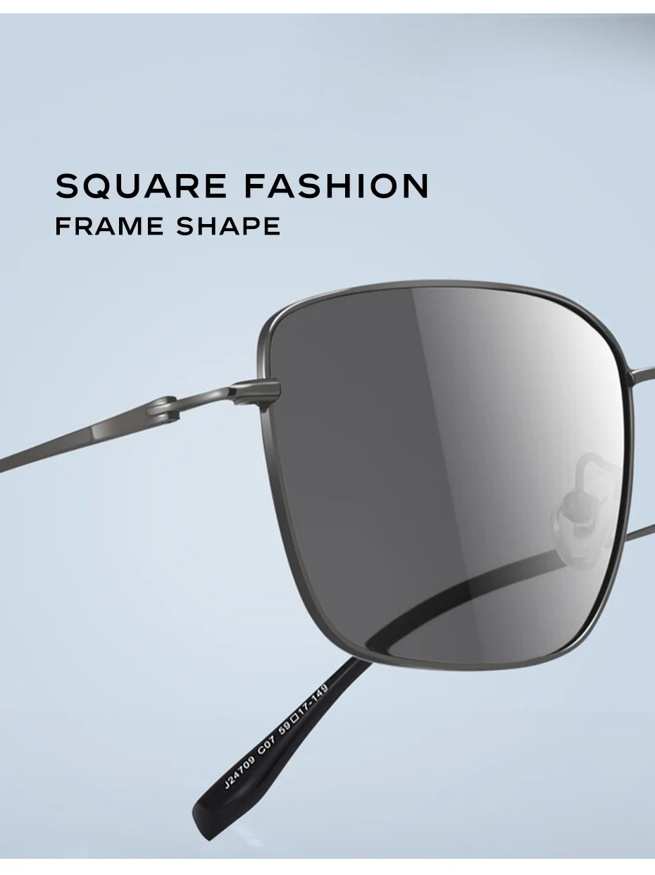 CAPONI Polarisierte Herren-Sonnenbrille aus reinem Titan, leicht, für den Außenbereich, photochrom, grau, blendfrei, UV400, schwarze Farbtöne, BS24709 – Detail 9