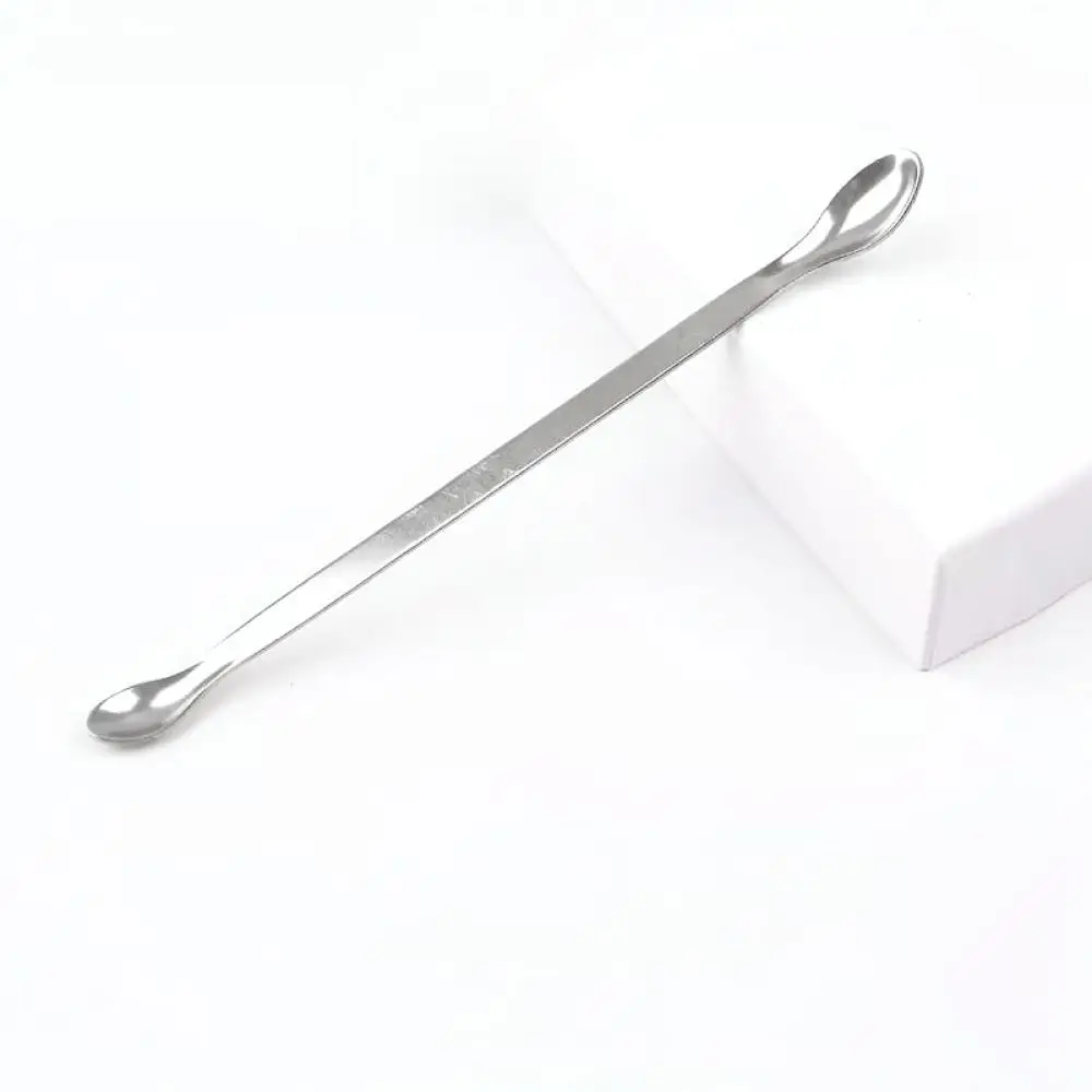 Stainless Steel Lab Spatula Mini Scoop Double Sided Sampling Spoon For Cosmetic Cream Mask Mixing Gadget