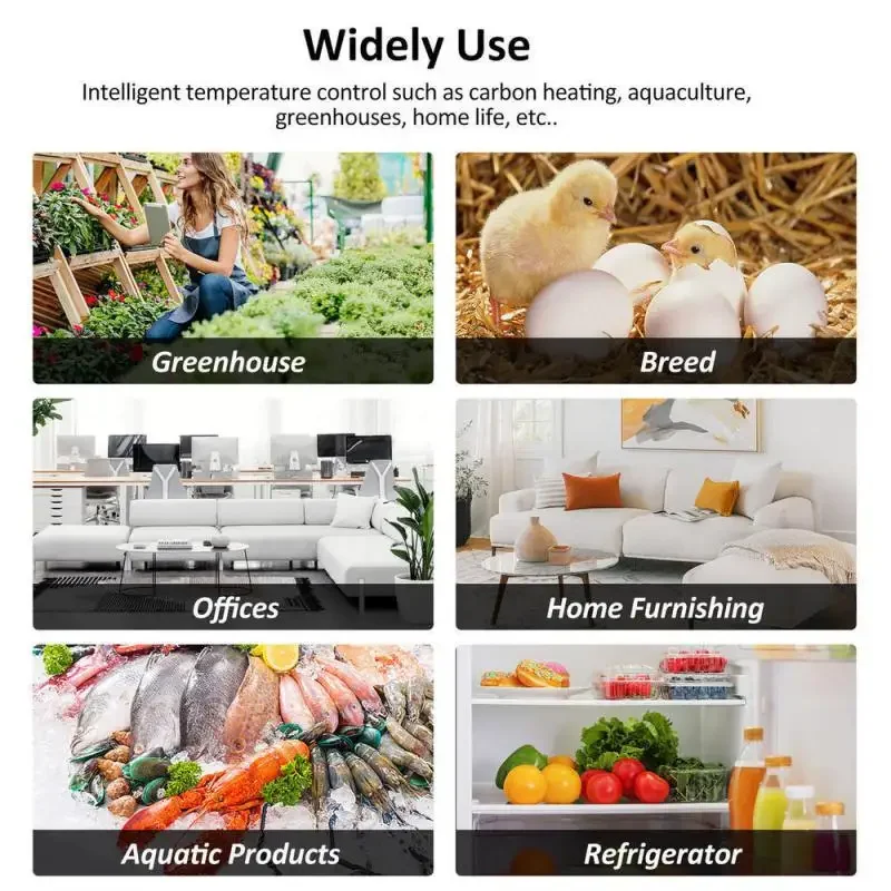 Digital Temperature Controller Socket Outlet EU/AU Plug Thermostat With Timer Sensor Probe Heating Cooling Switch Backlight