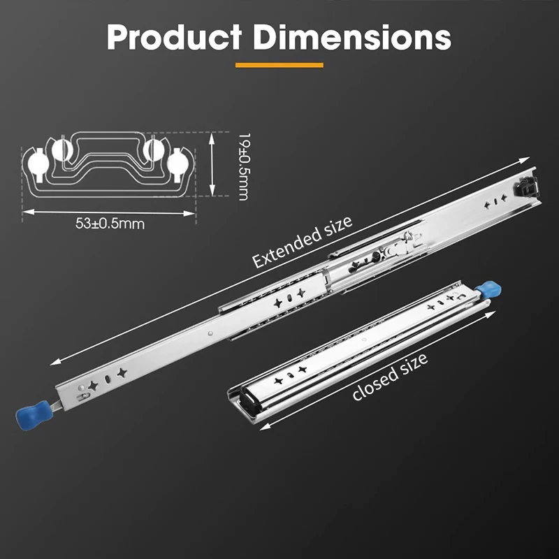 CXHIIA 120kg 잠금 서랍 슬라이드/주자 250-1500mm 4wd 트레일러 냉장고 그리기