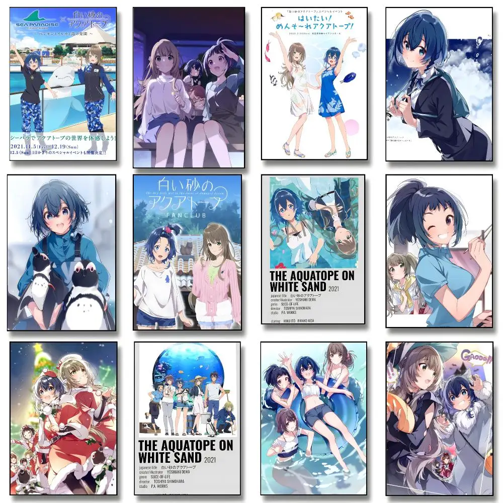 Anime Movie T-The Aquatope on White Sand Poster Print Painting Home Decor for Bedroom Living Room Hallway